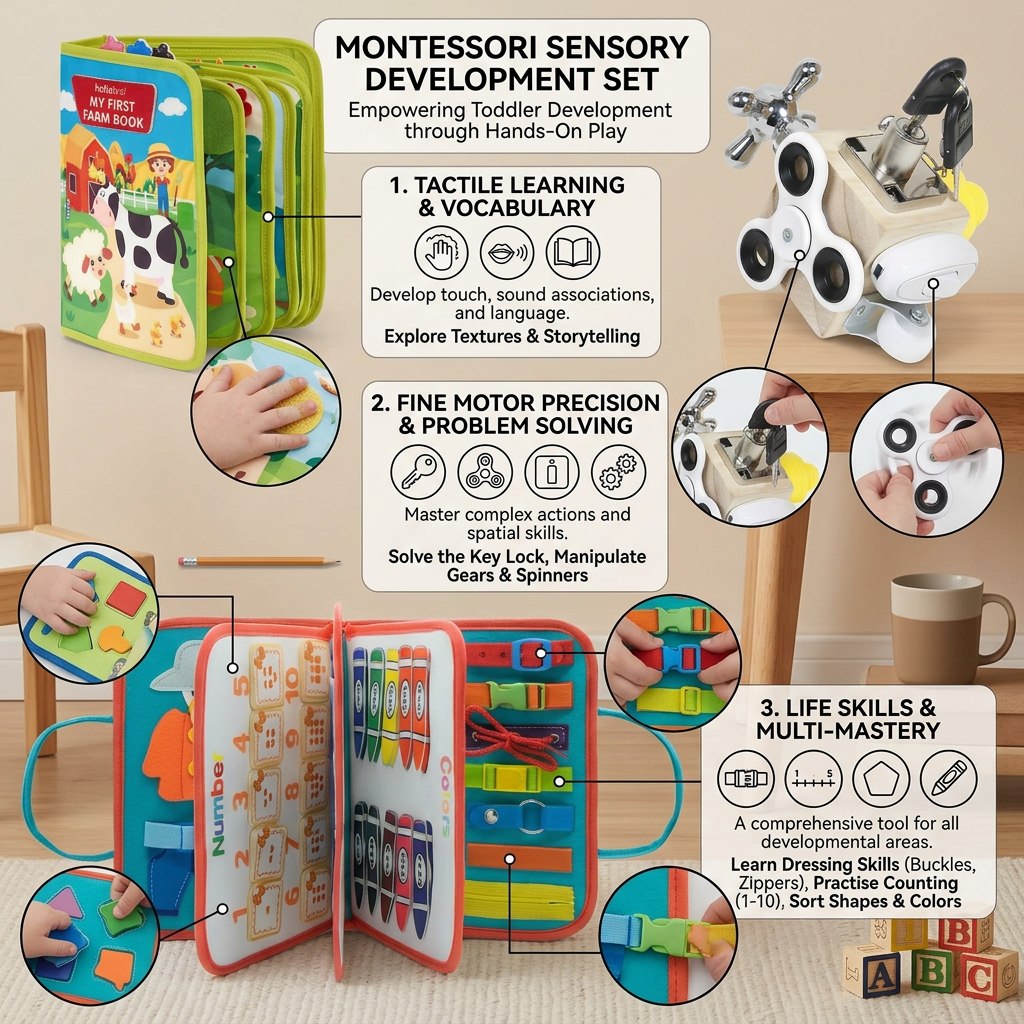 3-piece Montessori Play & Discovery Set for Independent Learning