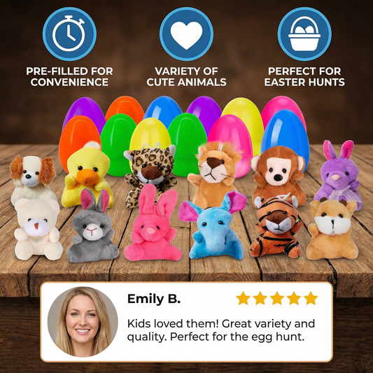 Easter Surprise Eggs with Plush Toys – Pre-Filled Easter Eggs for Kids