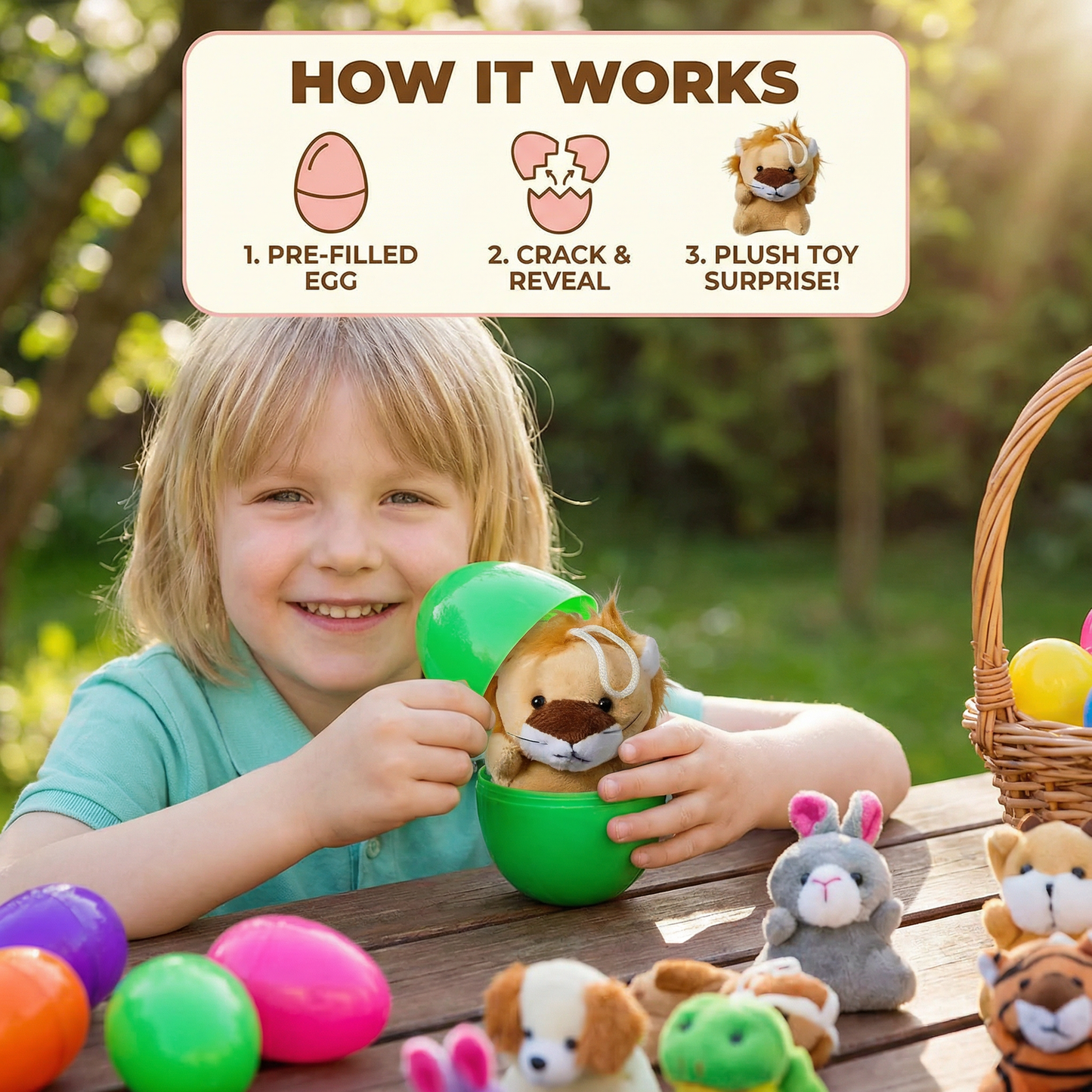 Easter Surprise Eggs with Plush Toys – Pre-Filled Easter Eggs for Kids
