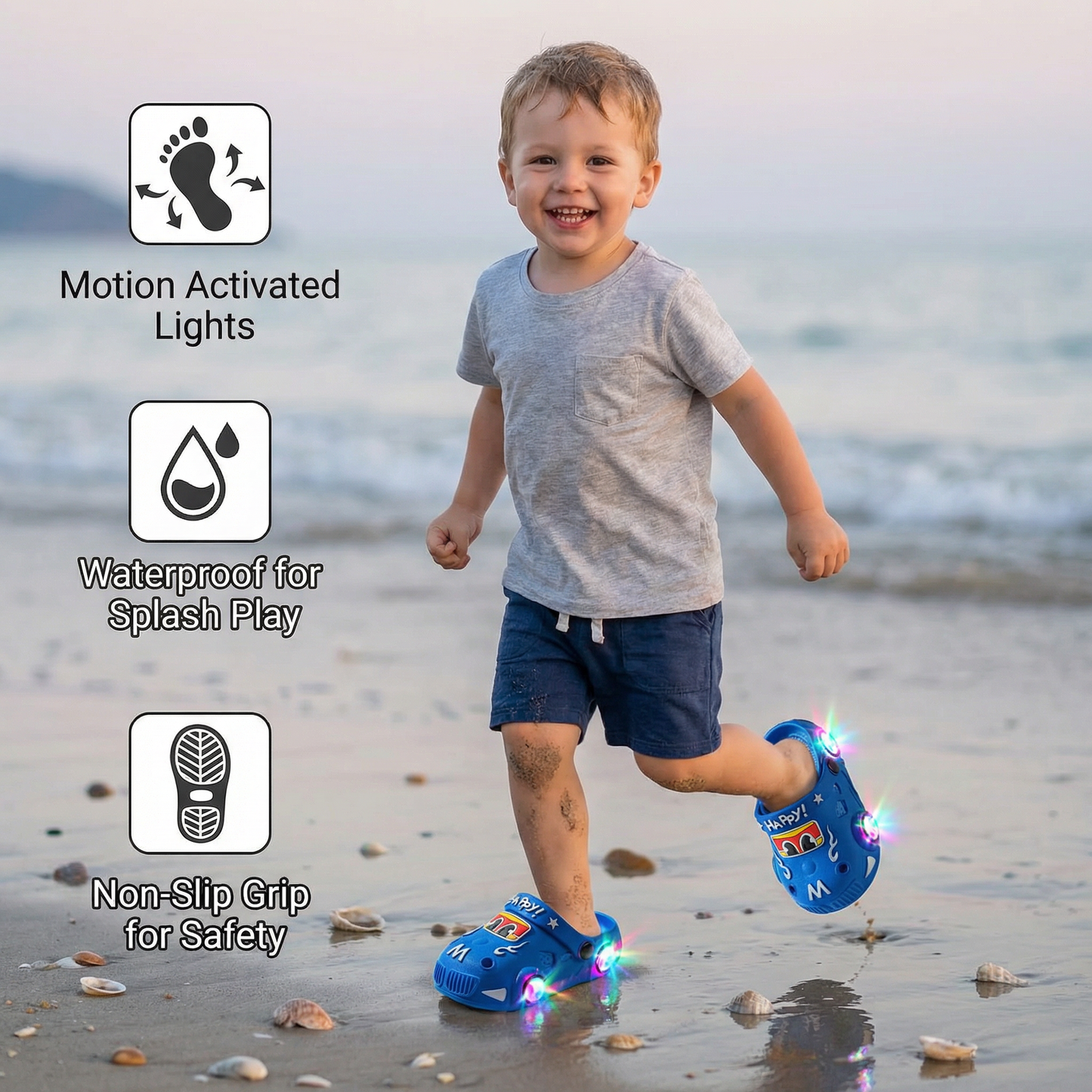 Light-Up Car Kids Slides – Non-Slip Bath Slippers