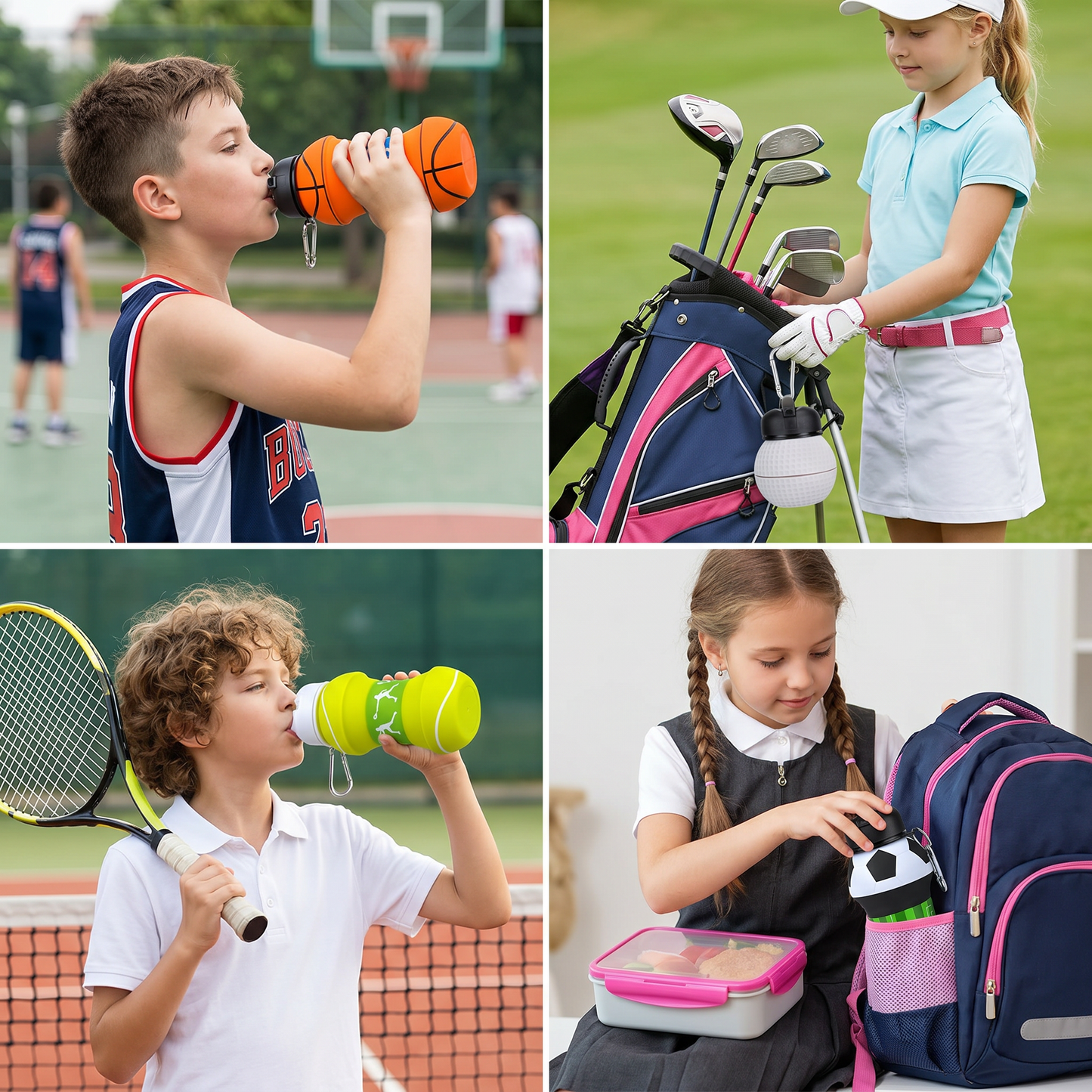 Foldable & Durable Silicone Football Water Bottle