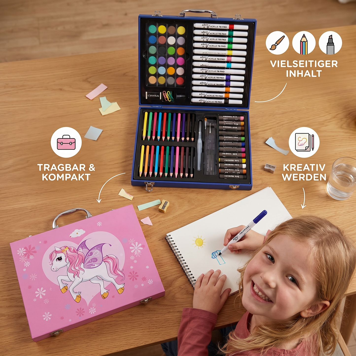 88-Piece Creative Art Case for Little Artists