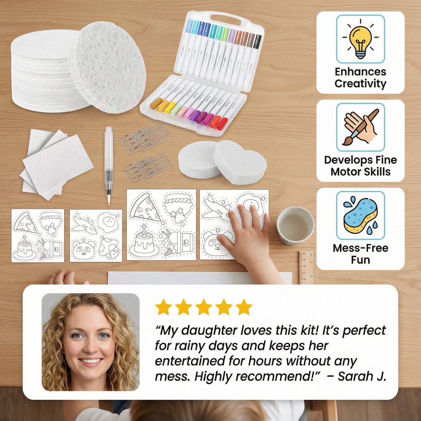 Creative Sponge Painting Art Set for Kids – DIY Bubble Effect Craft Kit