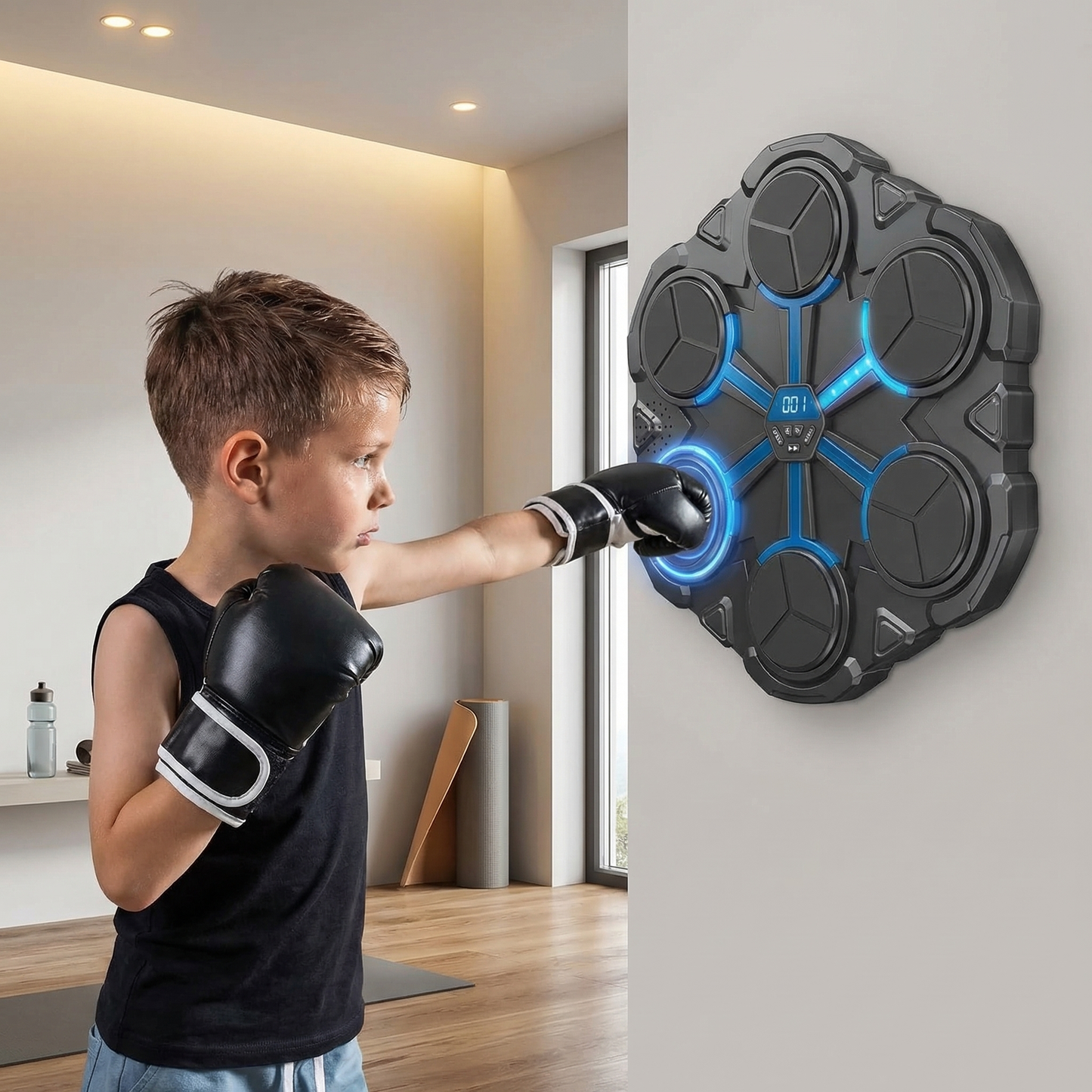 Bluetooth Music Boxing Trainer – Interactive Wall Punching Target with Lights & Sound