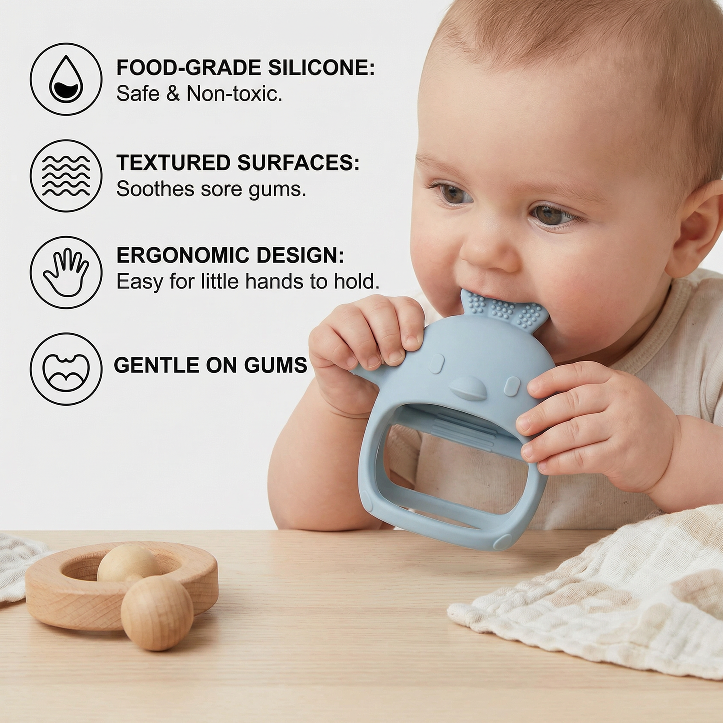 Baby Chick Silicone Teether – Gentle Food-Grade Soothing Toy