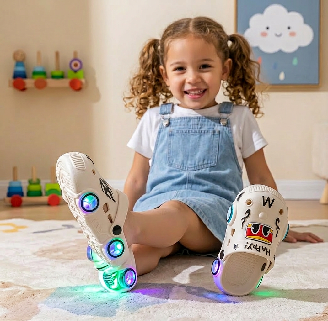 Light-Up Car Kids Slides – Non-Slip Bath Slippers