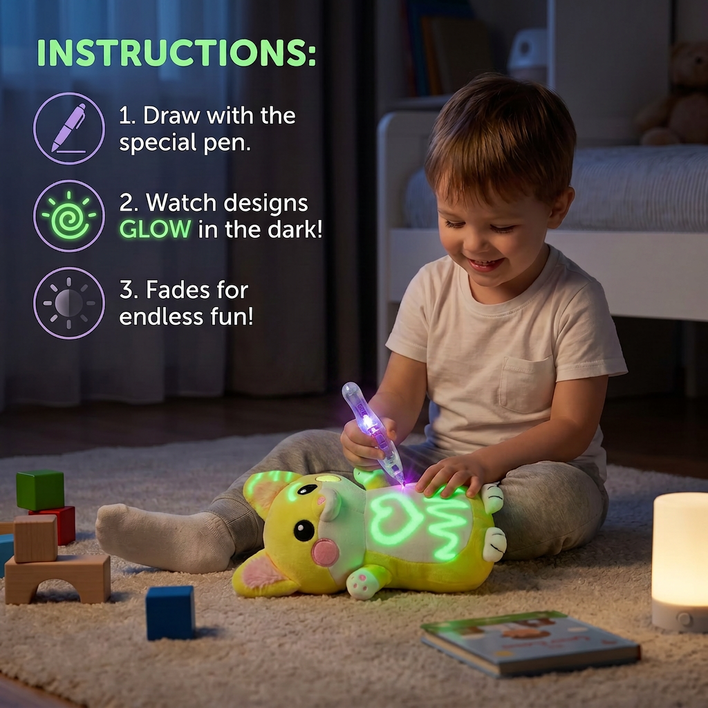 Magic Plush with Glow Drawing Pen – Interactive Light-Up Cuddly Toy for Kids