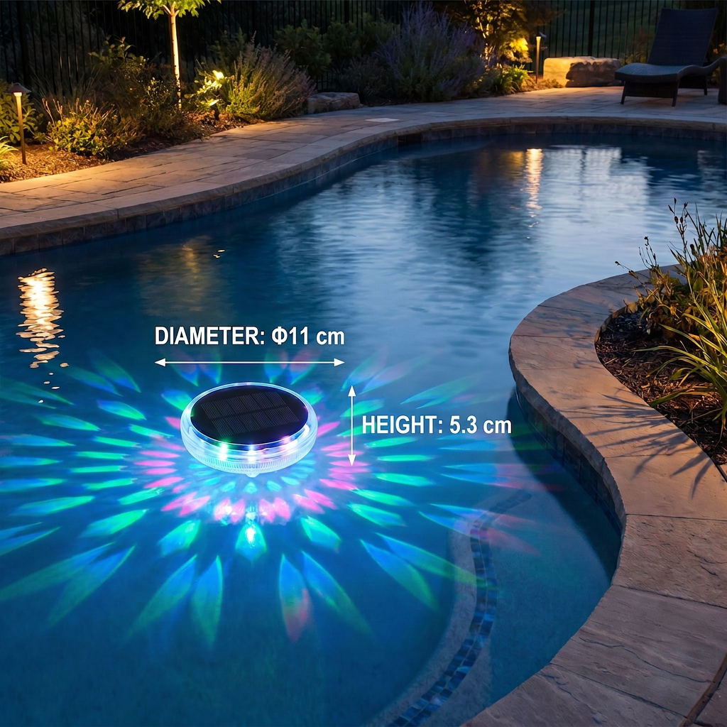 Floating solar LED light with remote control