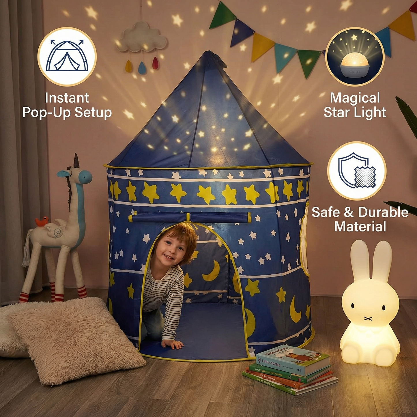Starry Sky Kids Play Tent – Magical Castle for Little Adventurers (Indoor & Outdoor)