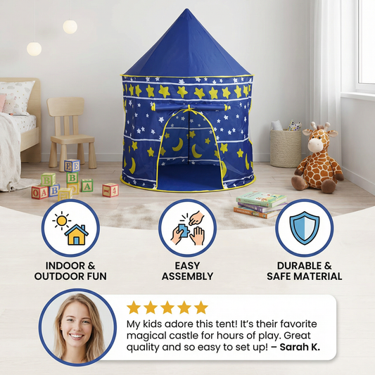 Starry Sky Kids Play Tent – Magical Castle for Little Adventurers (Indoor & Outdoor)