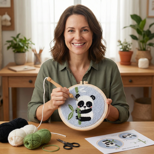 Punch Needle Embroidery Starter Kit – Beginner DIY Set with Beautiful Patterns