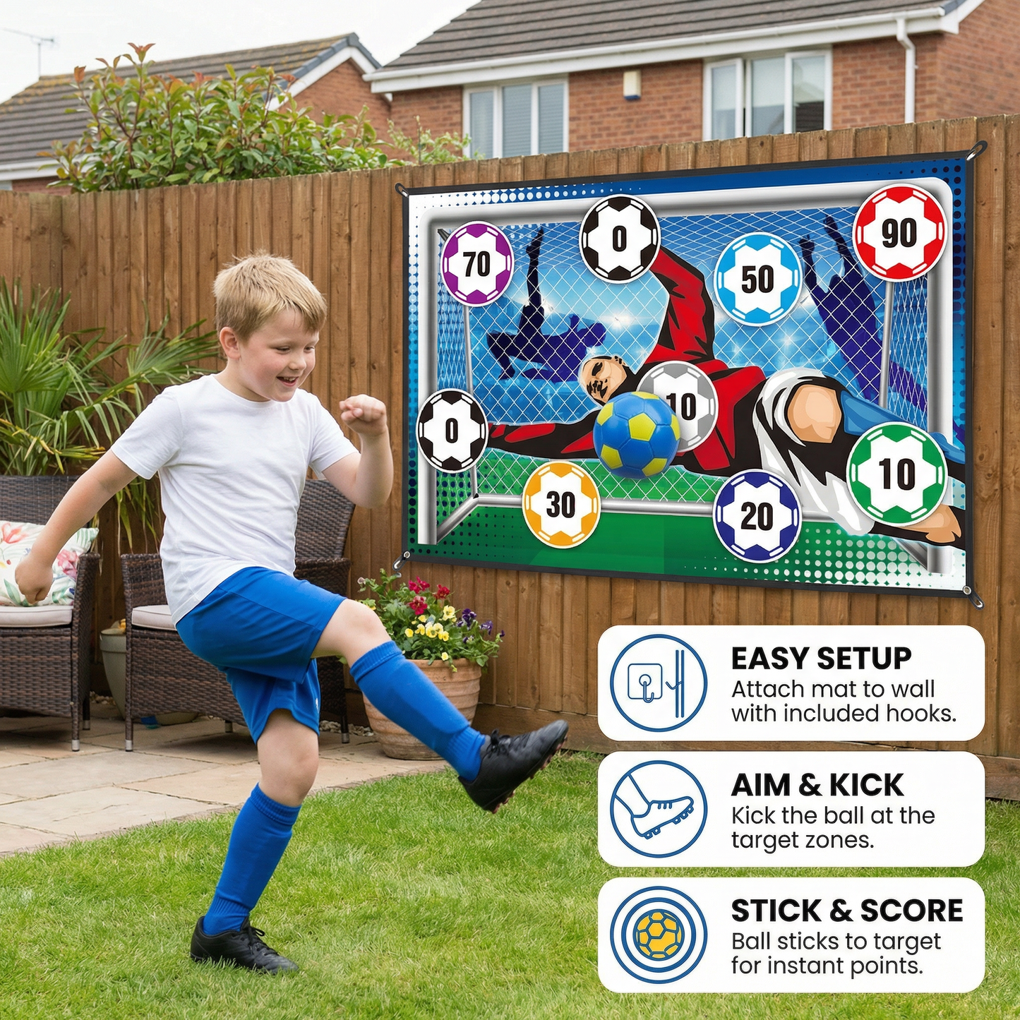 Sticky Soccer Target Wall – Indoor & Outdoor Training &  Play Set