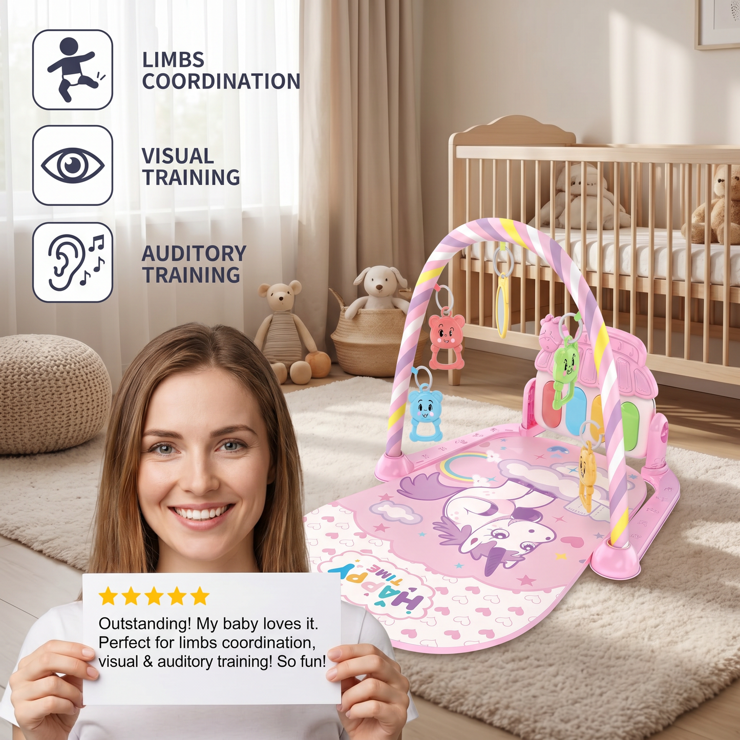 Musical Baby Pedal Piano for Limbs Coordination and Visual & Auditory Training