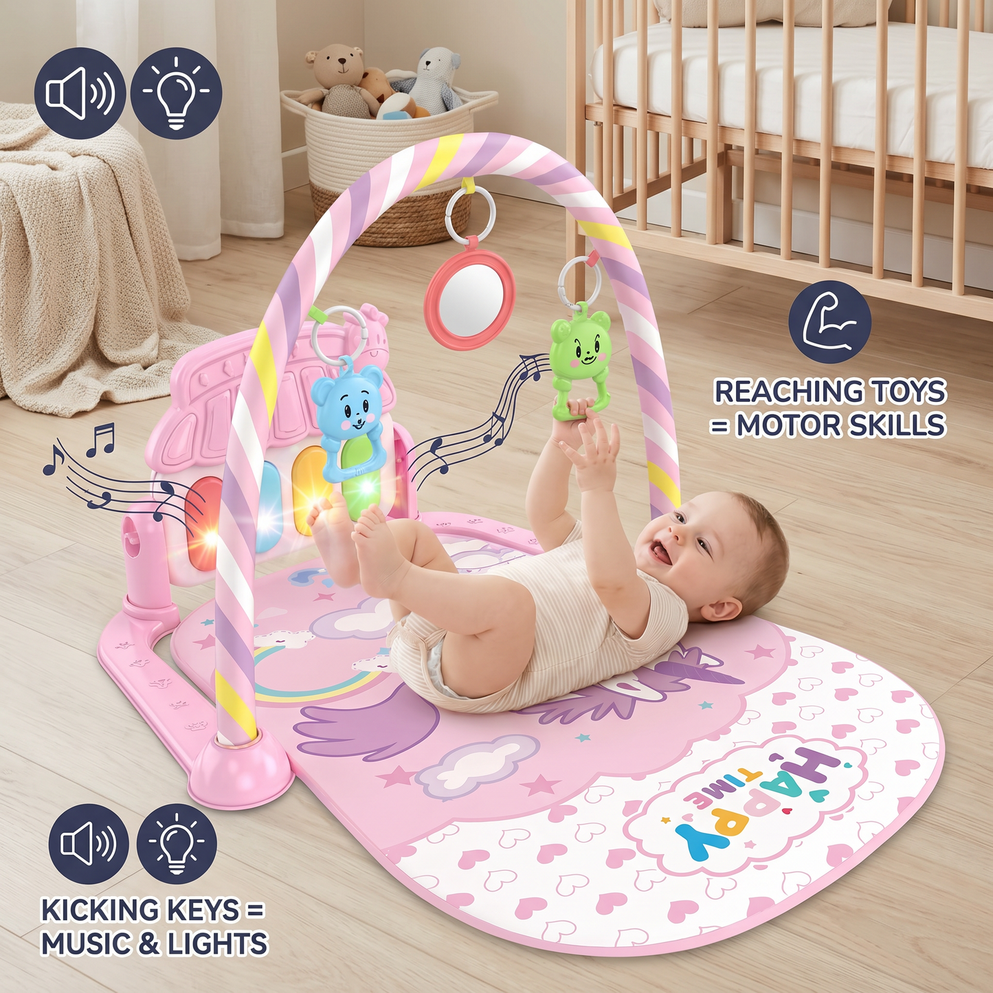 Musical Baby Pedal Piano for Limbs Coordination and Visual & Auditory Training
