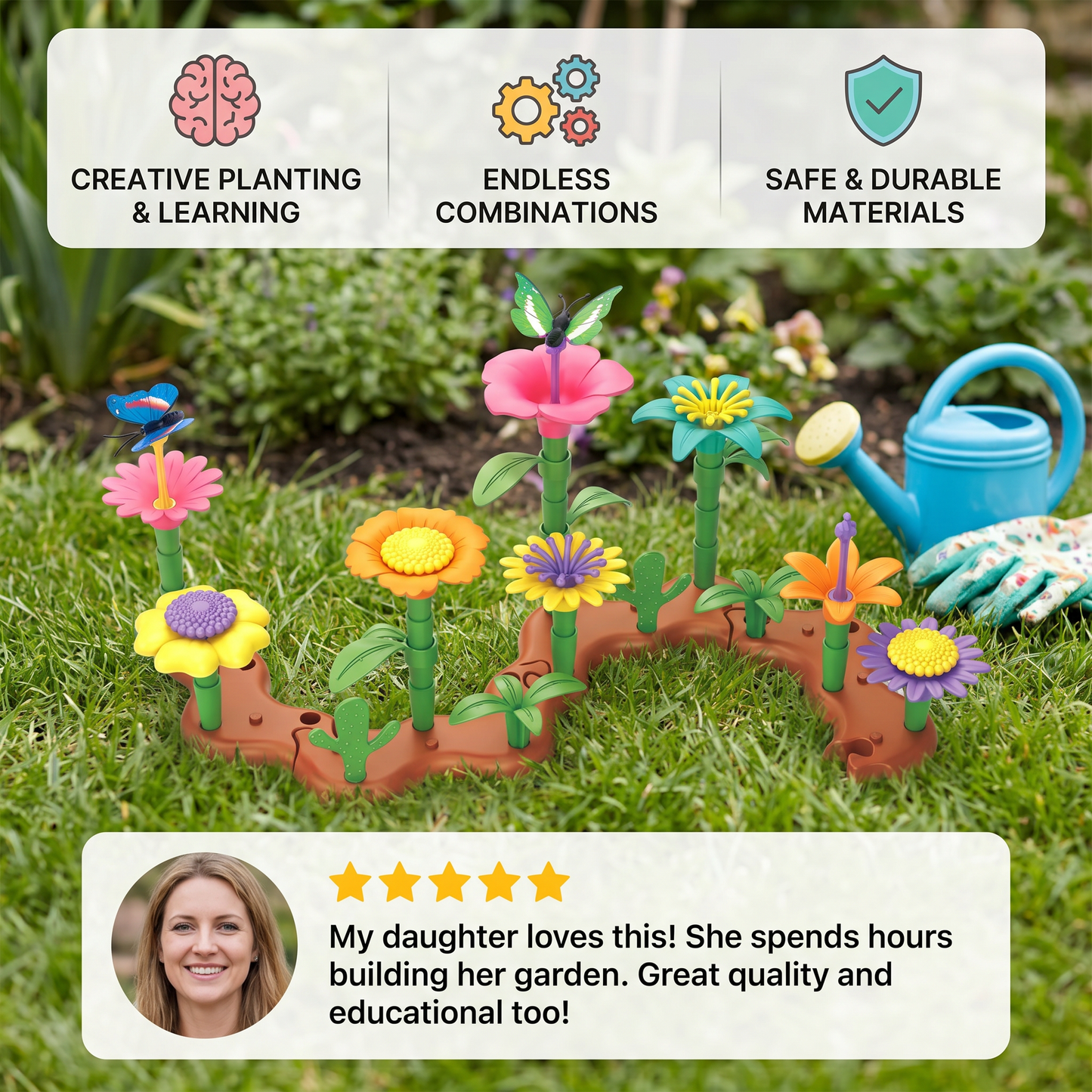 Flower Garden Building Toy for Kids – Creative Planting & Learning Playset for Little Gardeners