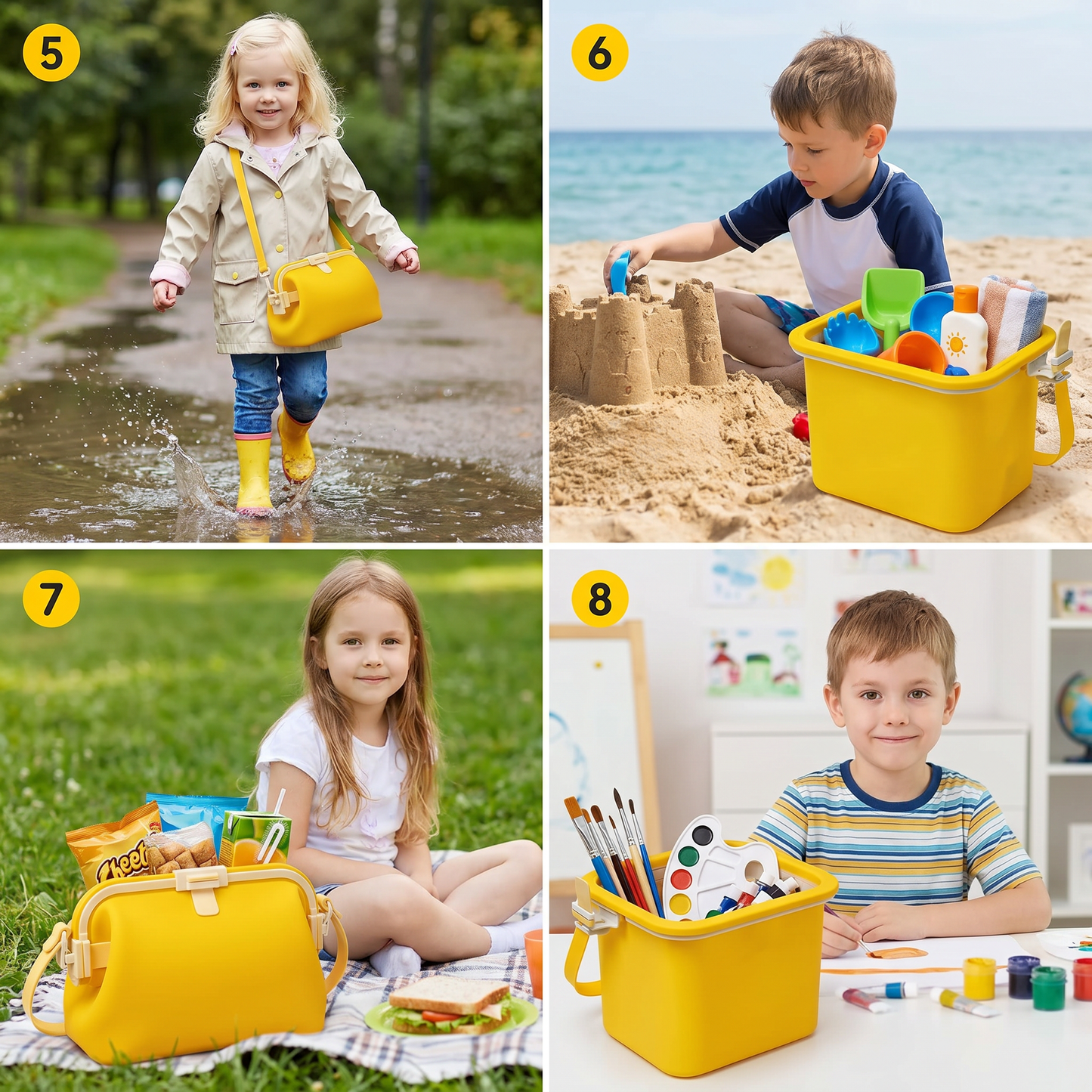 Waterproof silicone storage bag with shoulder strap