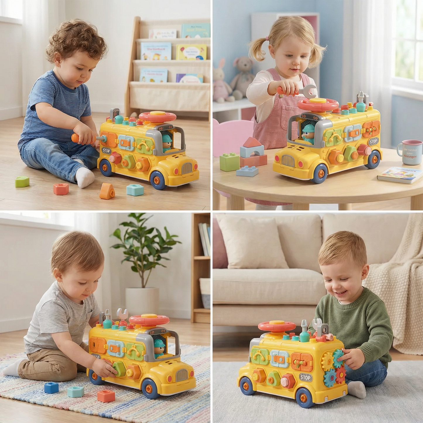 7-in-1 Montessori Screw Bus – Build & Fine Motor Skills Learning Toy