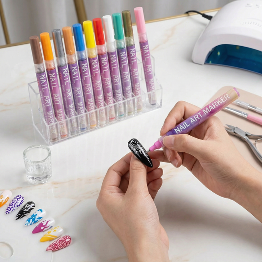 Nail Art Marker Set with Precision Tip – Acrylic Pens for Detailed Nail Designs