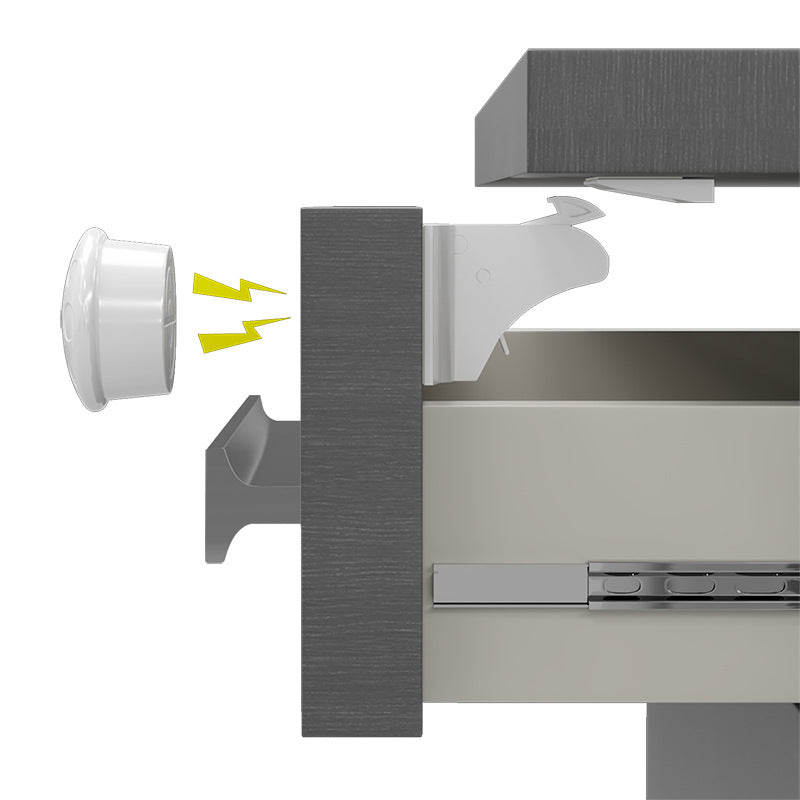 Magnetic child proofing cabinet and door lock set