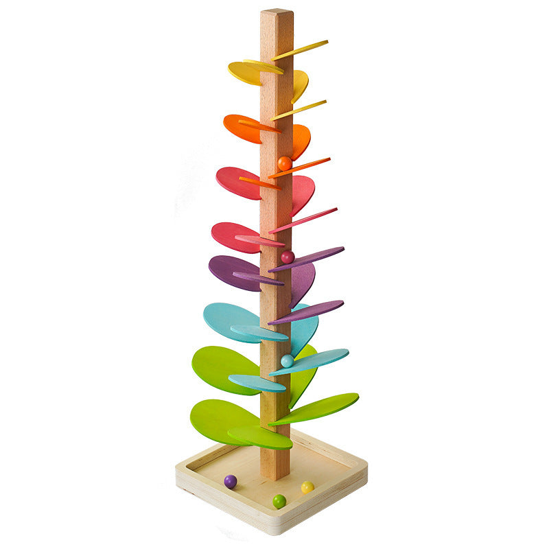 Montessori Wooden Marble Tower