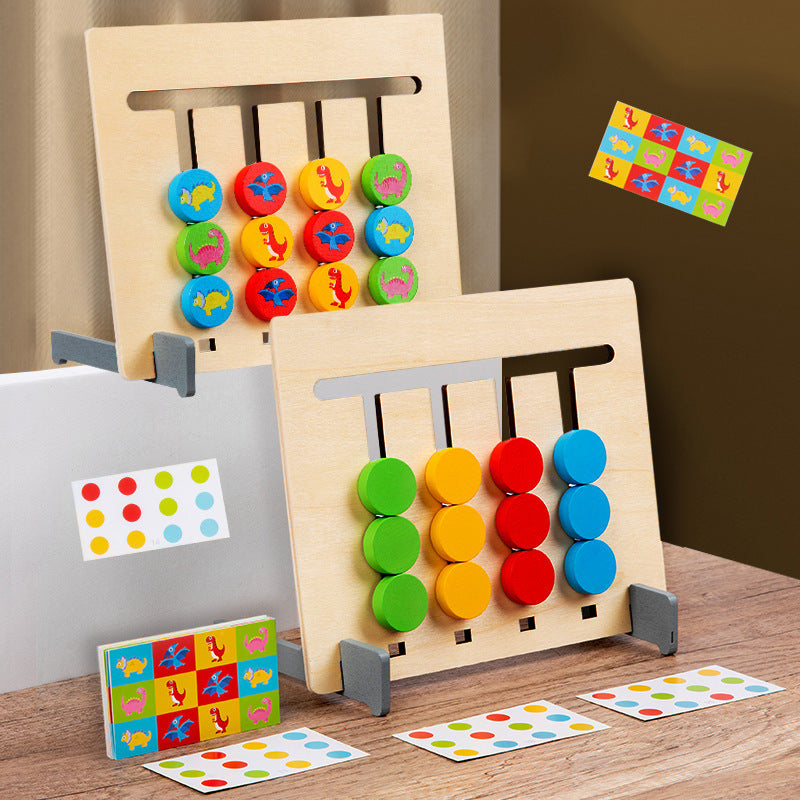 Montessori Shape and Color Learning Game Made of Wood