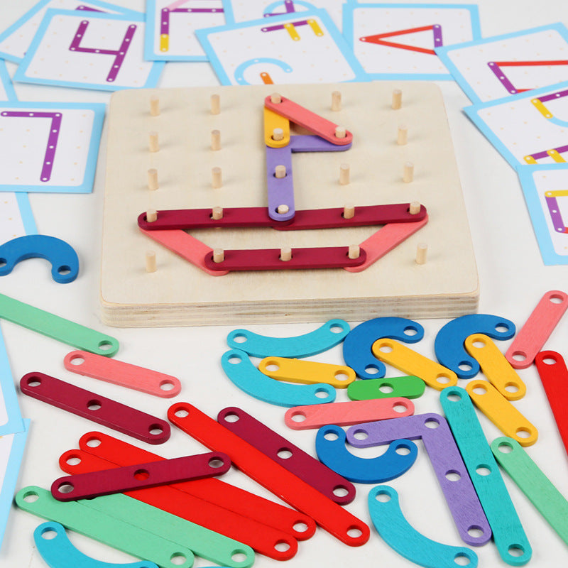 Montessori learning puzzle game made of wood