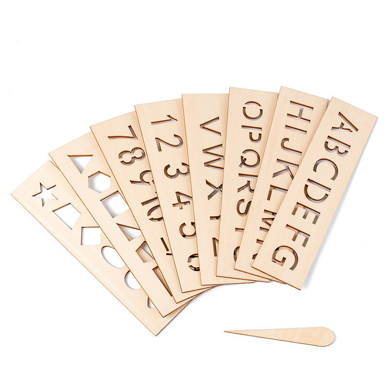 Wooden Letters and Numbers Templates for Learning to Write