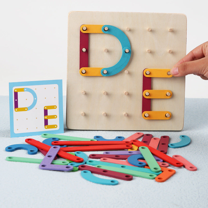 Montessori learning puzzle game made of wood