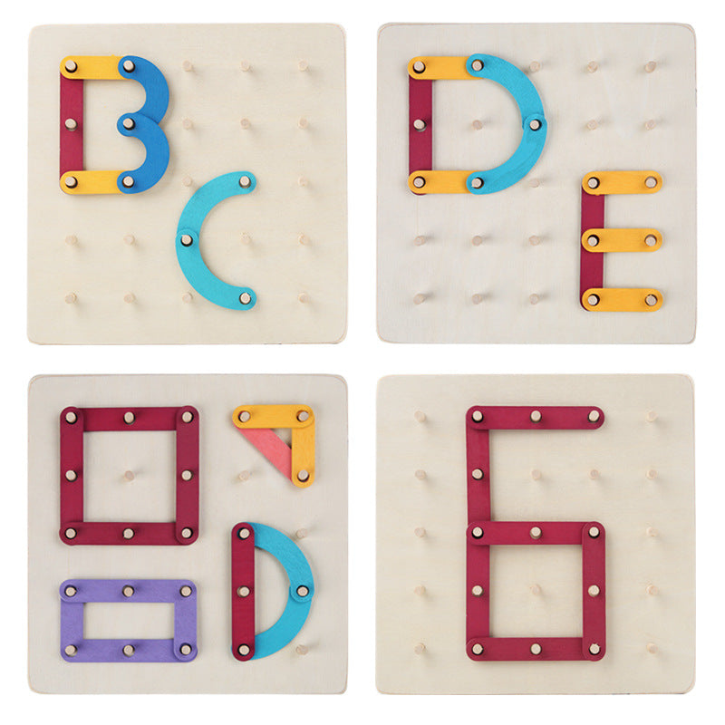 Montessori learning puzzle game made of wood