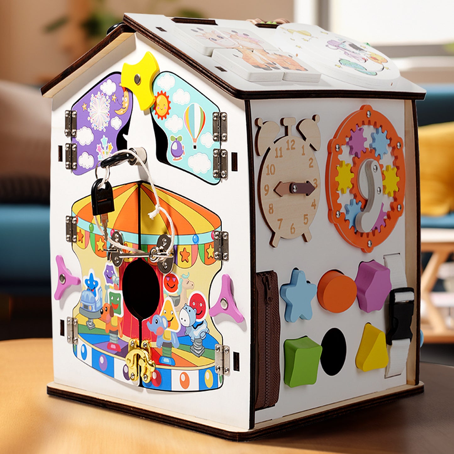 Handmade Montessori Wooden Activity House