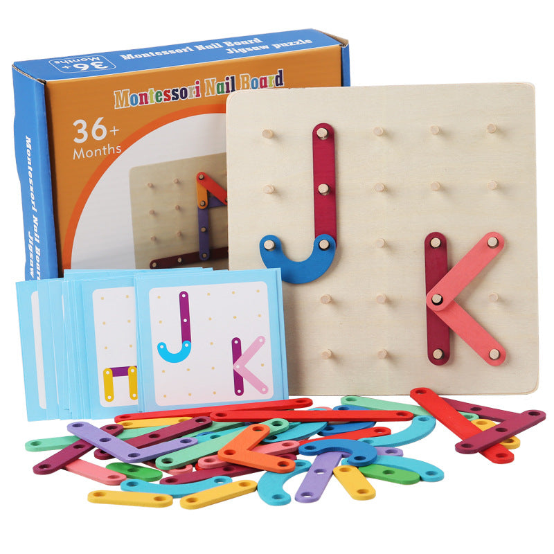 Montessori learning puzzle game made of wood