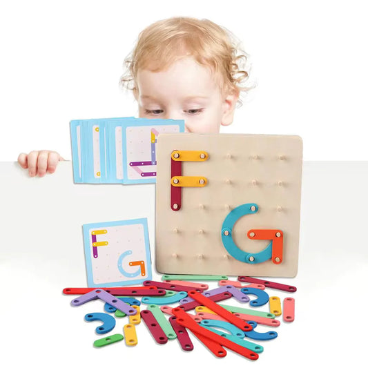 Montessori learning puzzle game made of wood