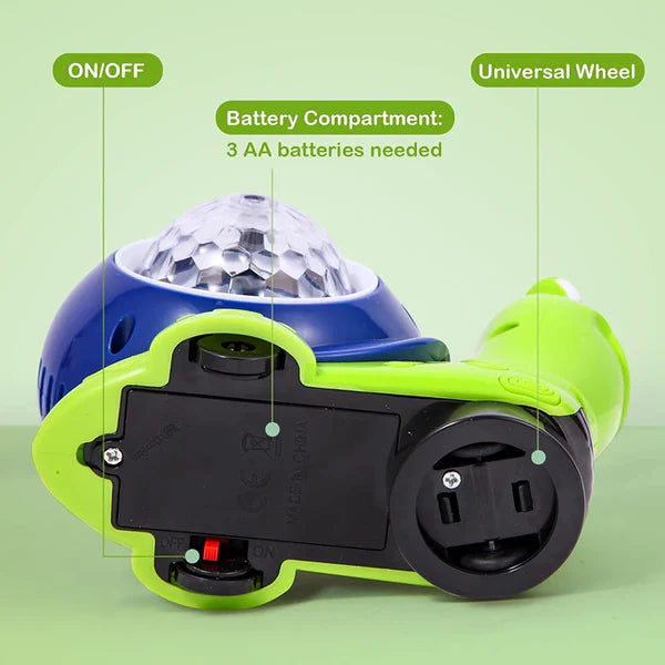 Light-up and music-playing snail crawling toy