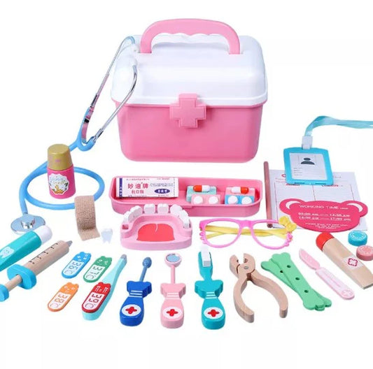 Wooden Doctor's Play Set - Complete Medical Kit for Kids