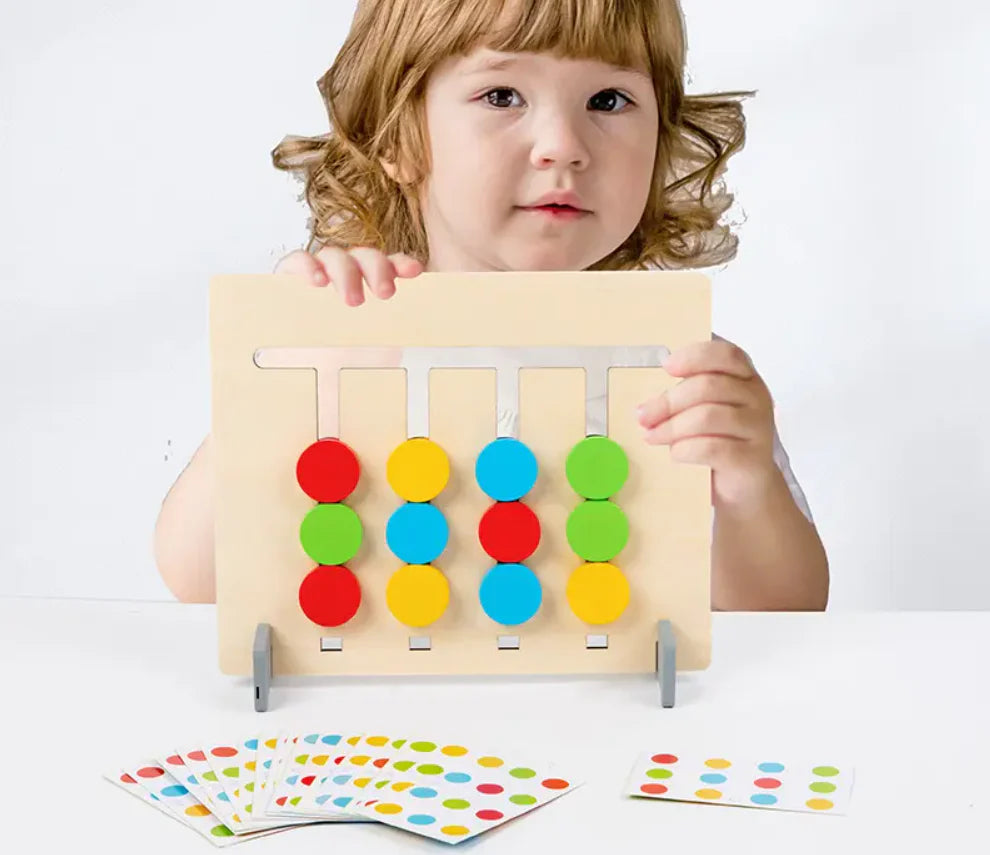 Montessori Shape and Color Learning Game Made of Wood