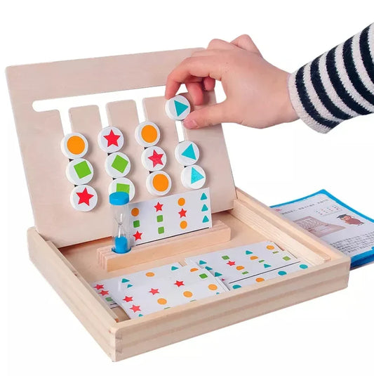 Montessori Shapes and Colors Sorting Game made of Wood