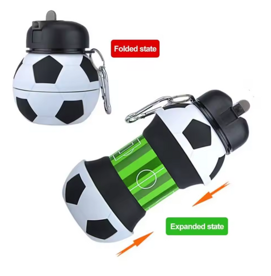 Foldable & Durable Silicone Football Water Bottle