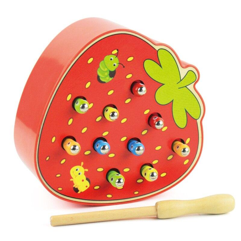 Wooden Toy | Magnetic Worm Catching Game