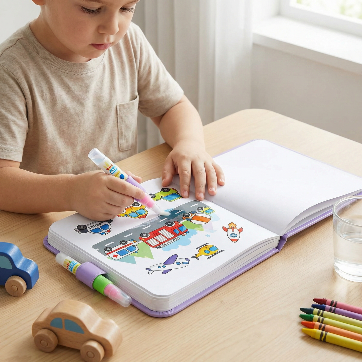 Magic Water Drawing Book – Reusable Mess-Free Colouring Fun
