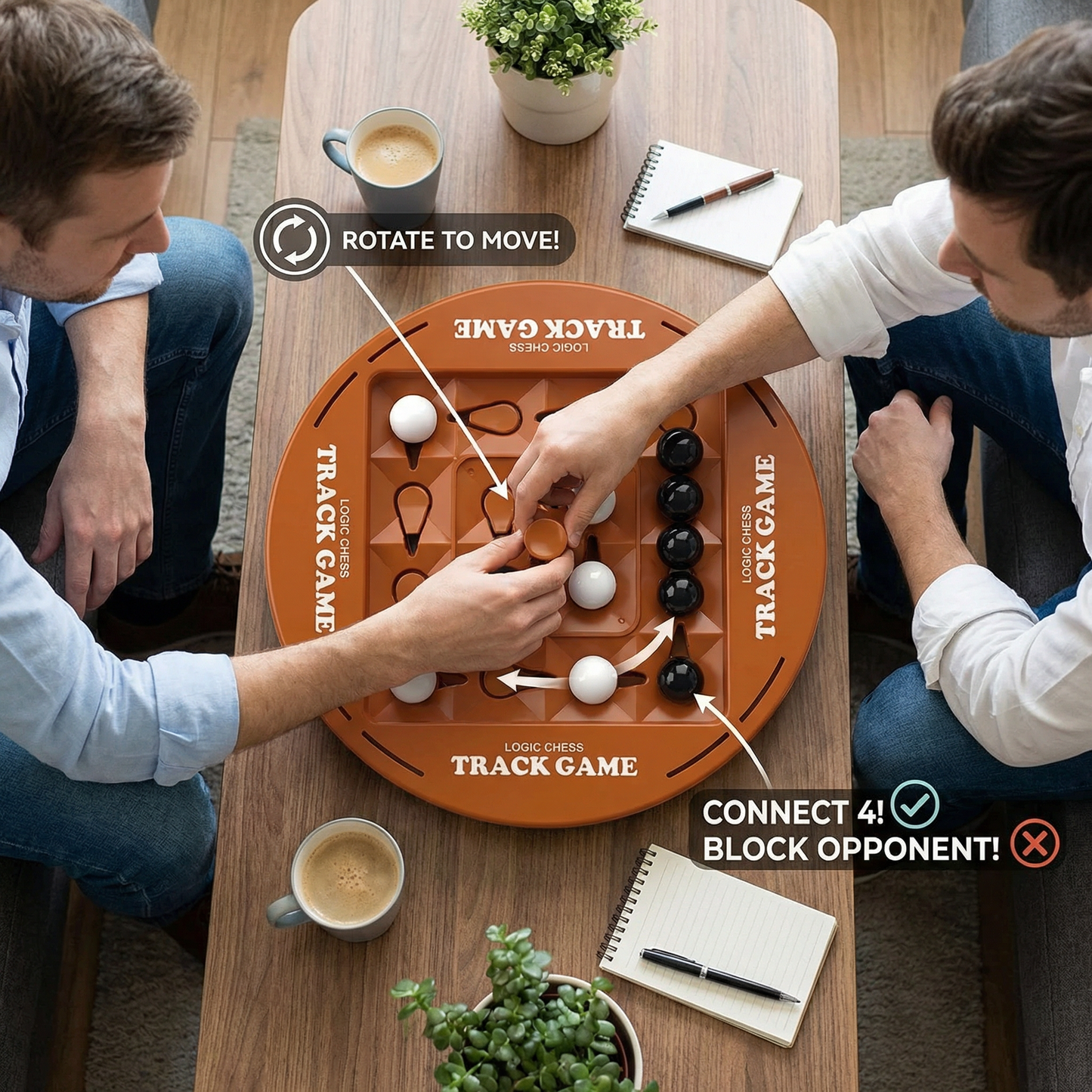 Rotating Logic Strategy Game – 4-in-a-Row Family Brain Teaser