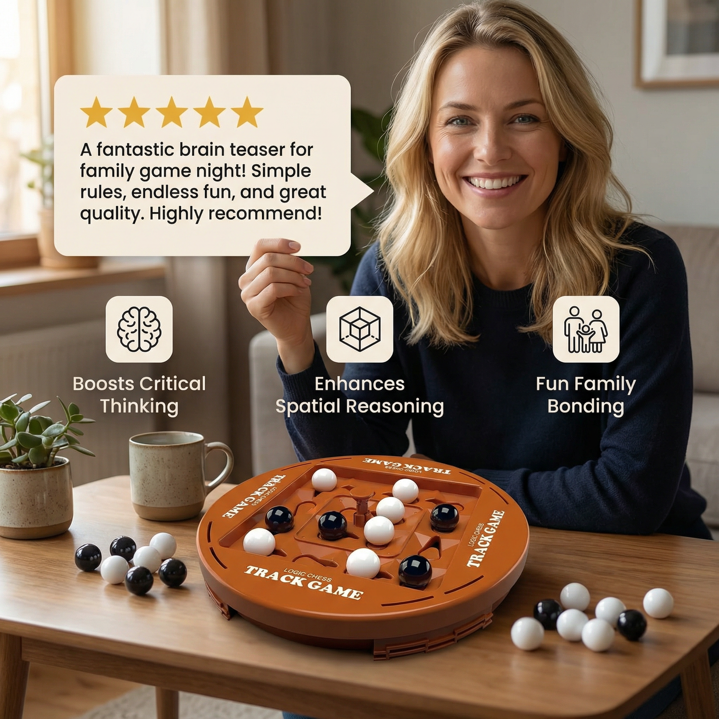Rotating Logic Strategy Game – 4-in-a-Row Family Brain Teaser