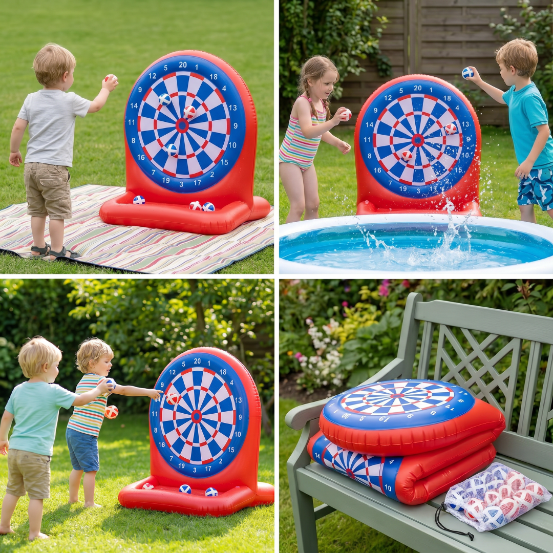 Inflatable Water Target Game with Darts – Outdoor Throwing Game for the Garden