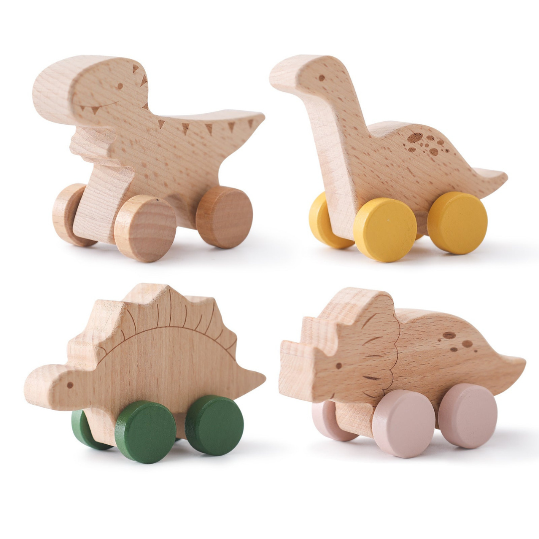 Montessori Wooden Train in Pastel Colors