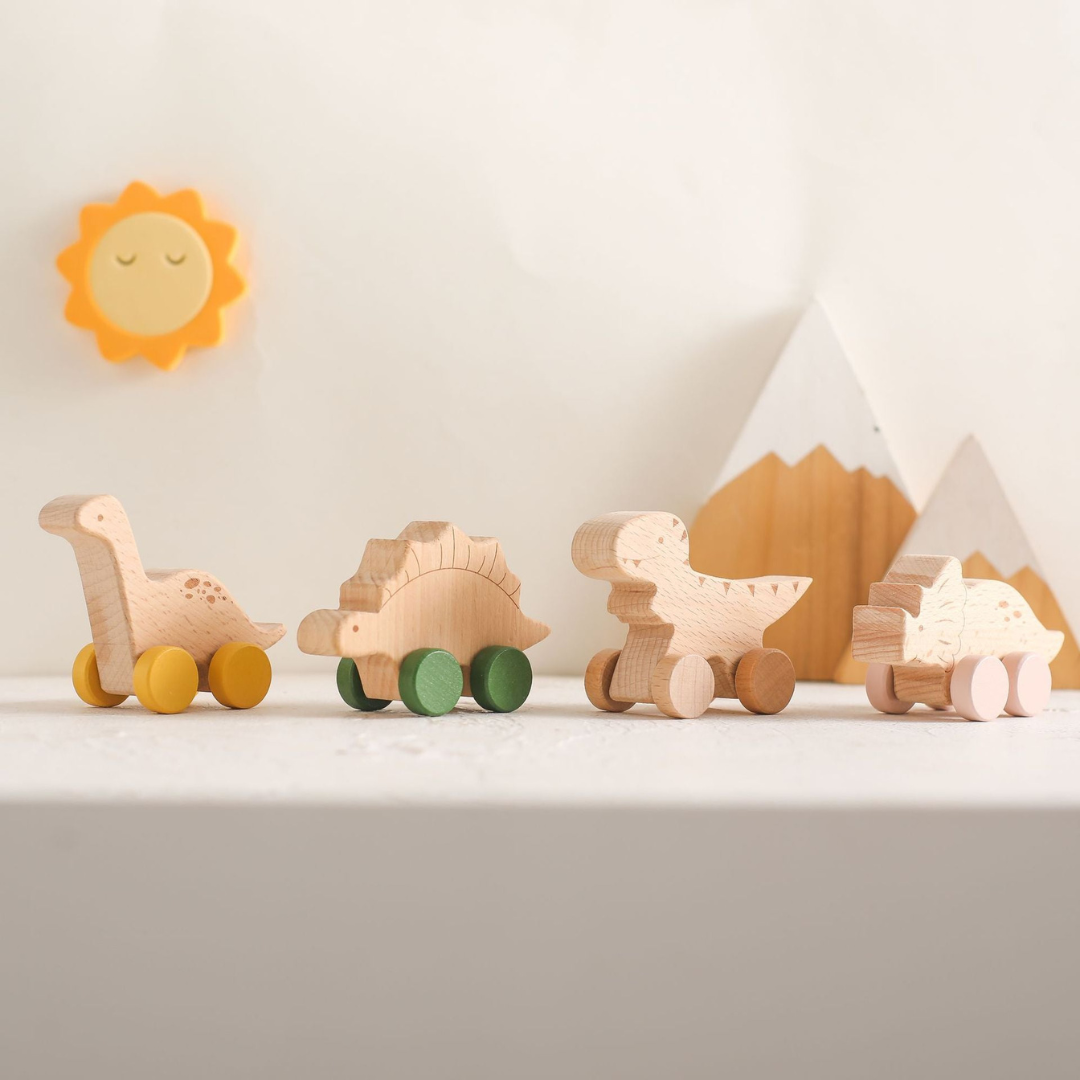 Montessori Wooden Train in Pastel Colors