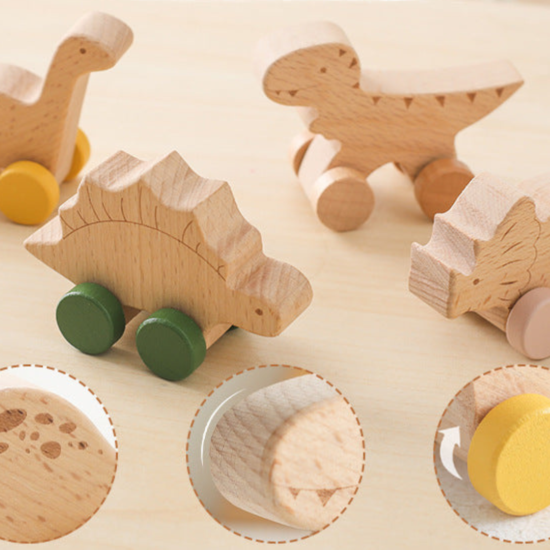 Montessori Wooden Train in Pastel Colors