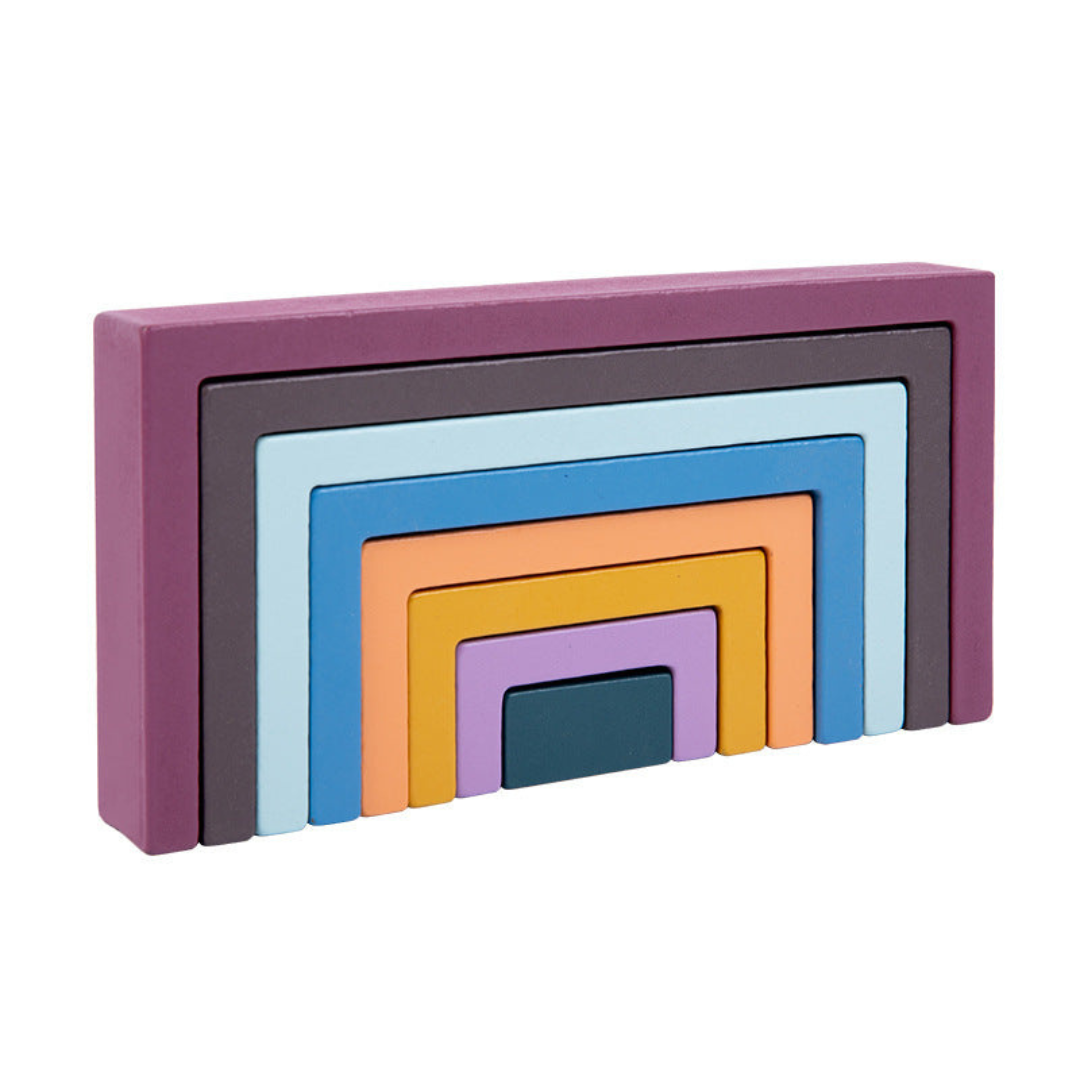 Montessori Colored Wooden Building Blocks