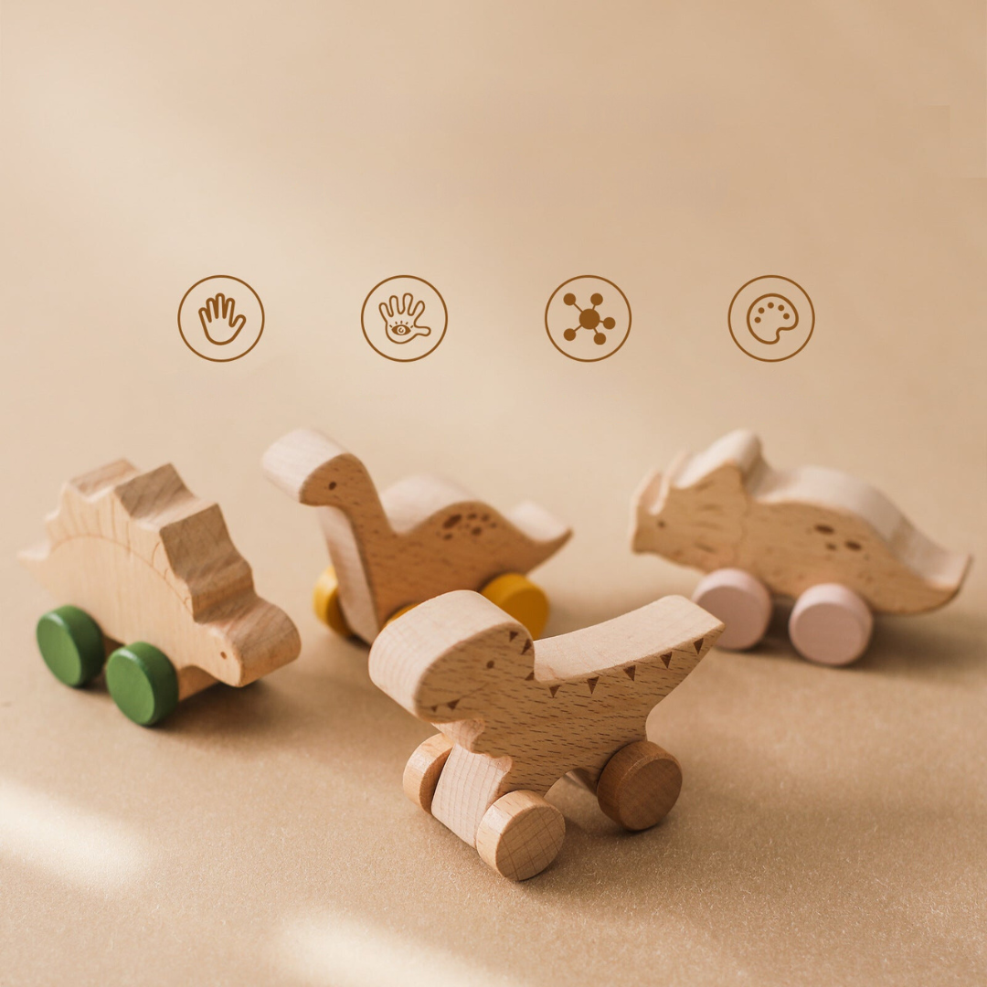 Montessori Wooden Train in Pastel Colors