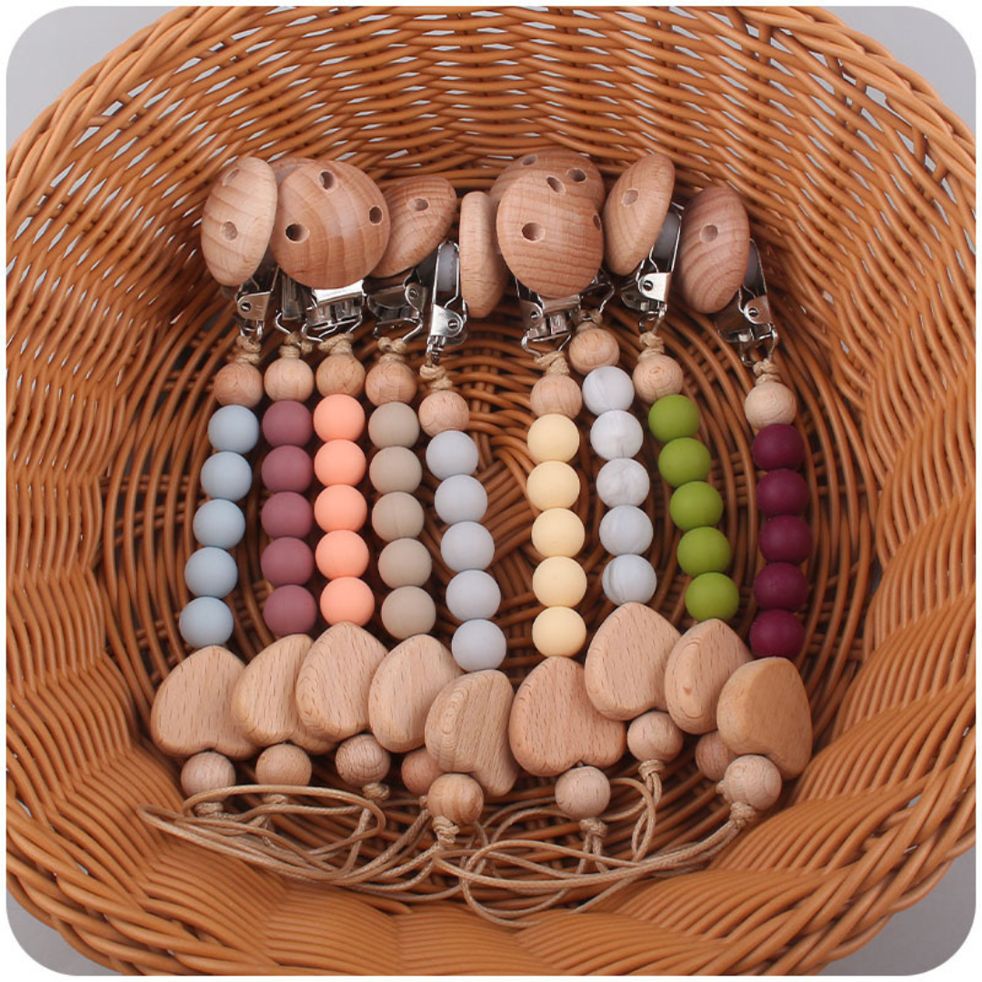 Wooden Baby Pacifier Chain