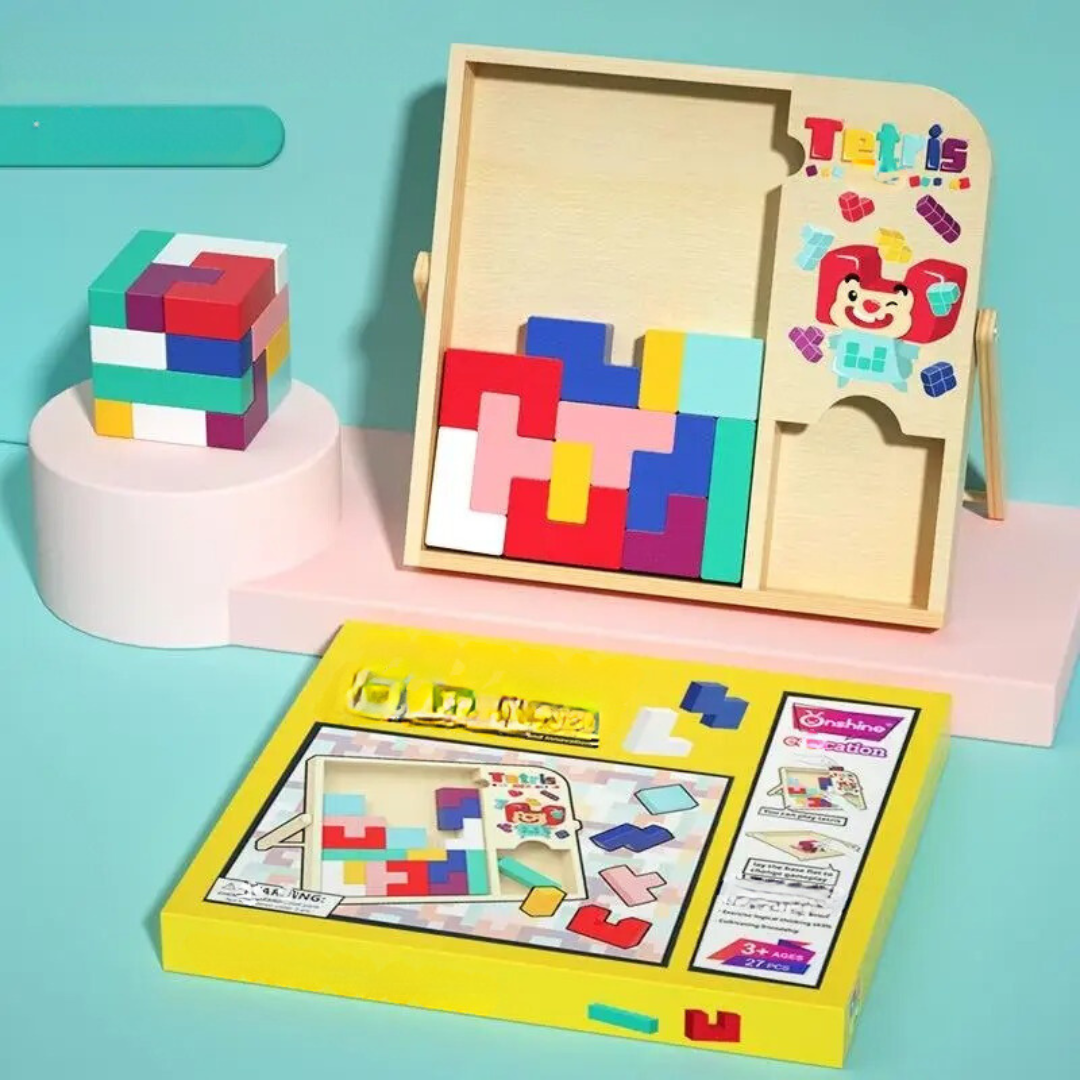 Wooden Tetris Puzzle Game