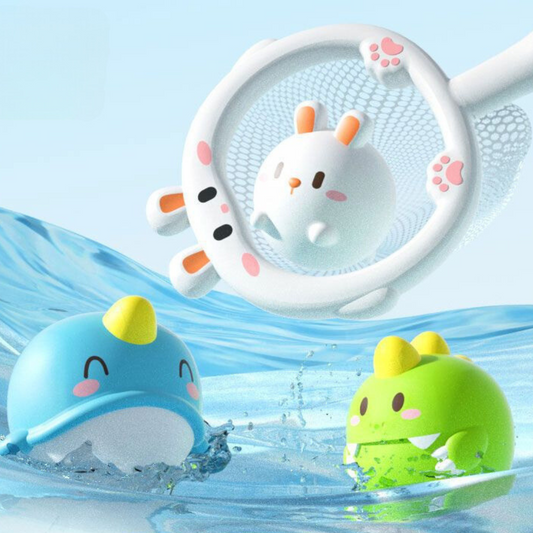 Self-Illuminating Bath Toy with Net